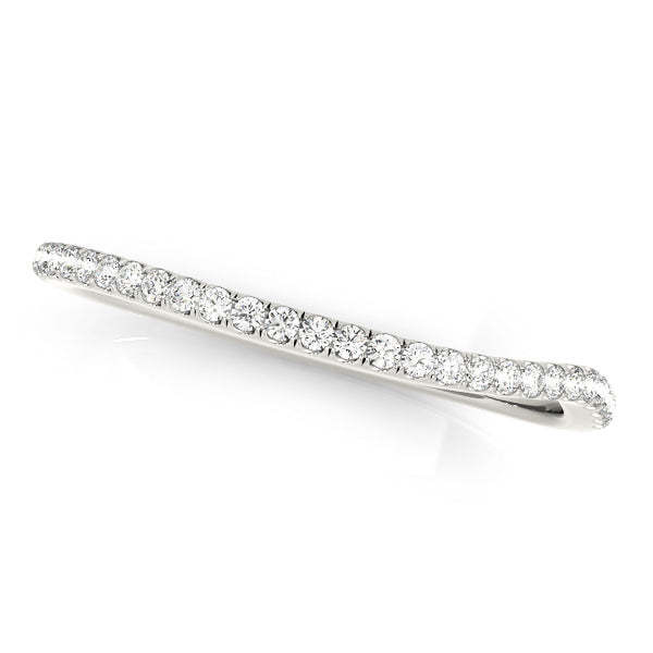 Split Prong Curved Half Eternity Ring in 10K/14K gold and platinum with certified lab-grown or natural diamonds
