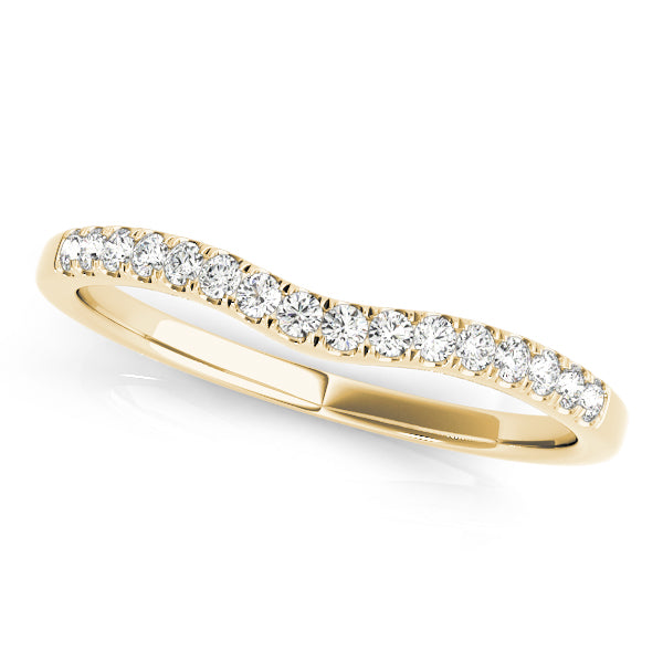 Curved Half Eternity Ring in 10K/14K gold and platinum with certified lab-grown or natural diamonds
