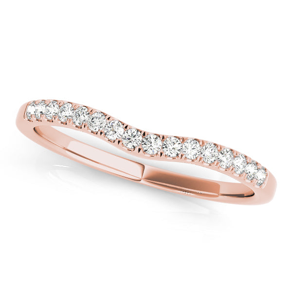 Curved Half Eternity Ring in Gold & Platinum