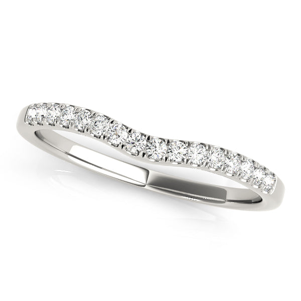 Curved Half Eternity Ring in Gold & Platinum