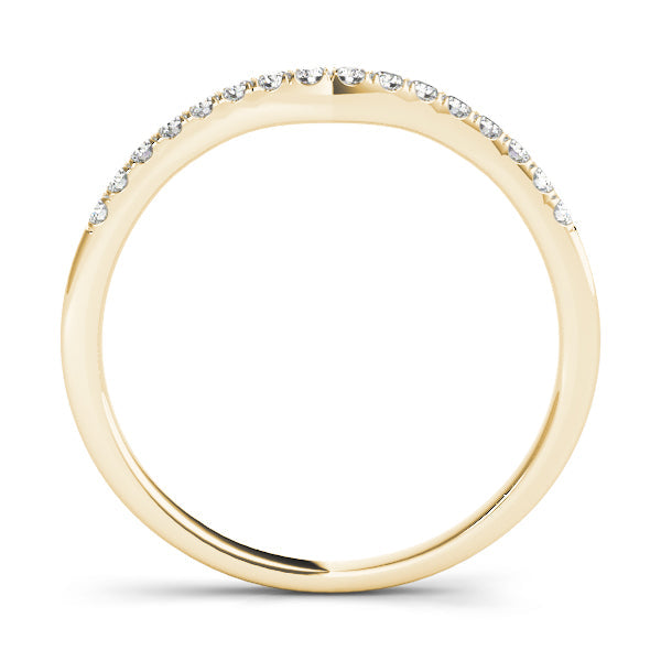 Curved Half Eternity Ring in Gold & Platinum