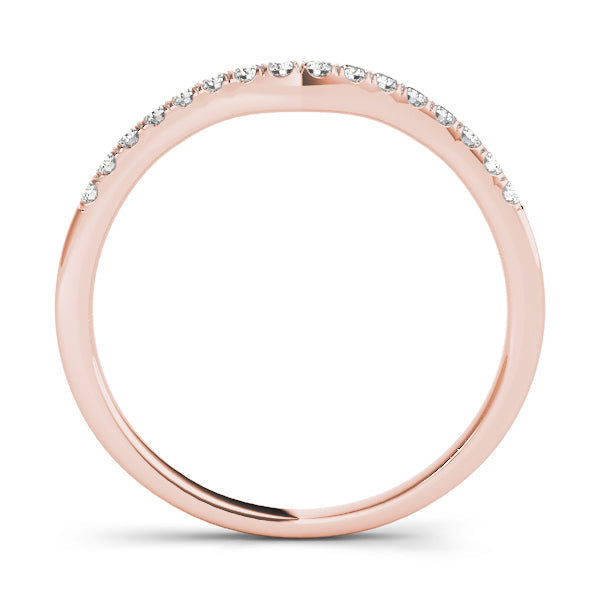 Curved Half Eternity Ring in Gold & Platinum