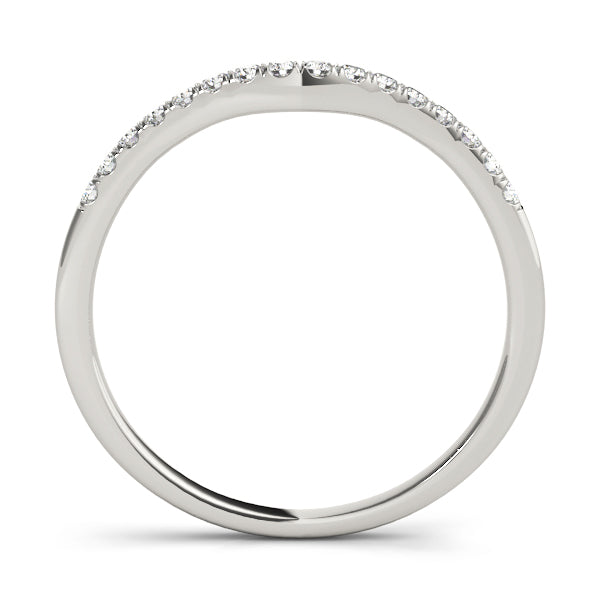 Curved Half Eternity Ring in Gold & Platinum