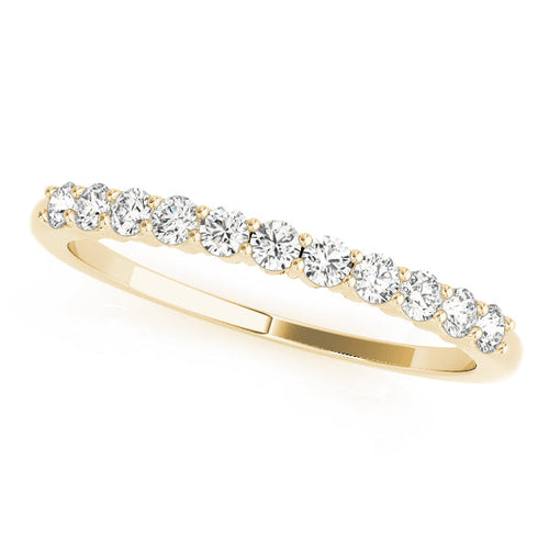 11-Stone Prong Set Half Eternity Ring in 10K/14K gold and platinum with certified lab-grown or natural diamonds