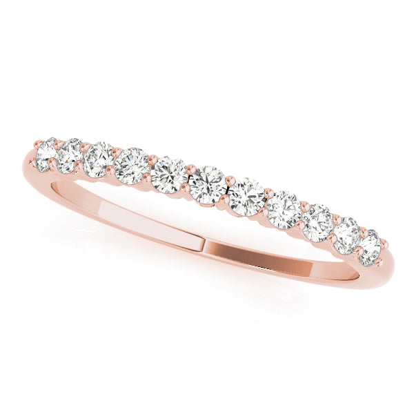 11-Stone Prong Set Half Eternity Ring in Gold & Platinum