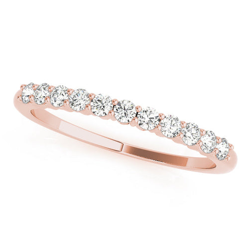 11-Stone Prong Set Half Eternity Ring in Gold & Platinum