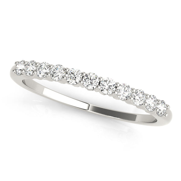 11-Stone Prong Set Half Eternity Ring in Gold & Platinum