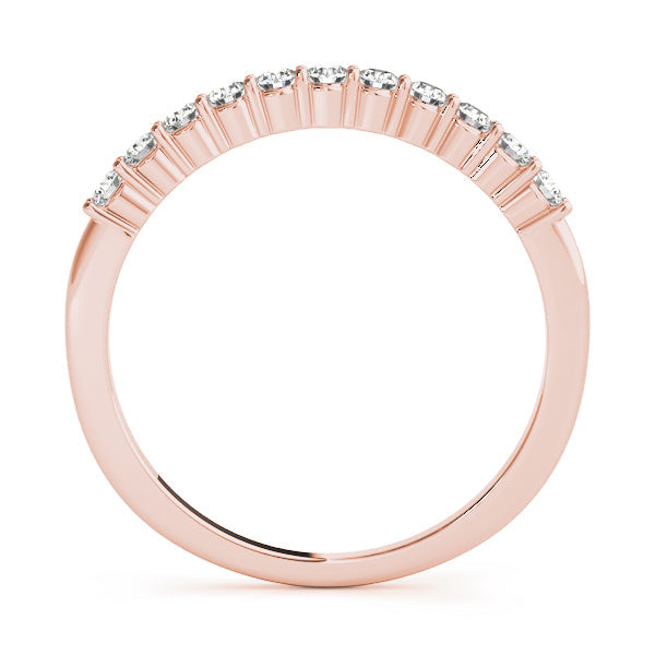 11-Stone Prong Set Half Eternity Ring in Gold & Platinum