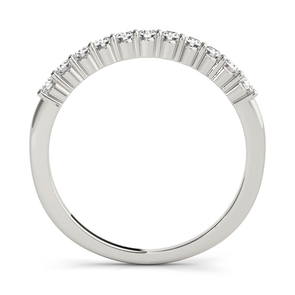 11-Stone Prong Set Half Eternity Ring in Gold & Platinum