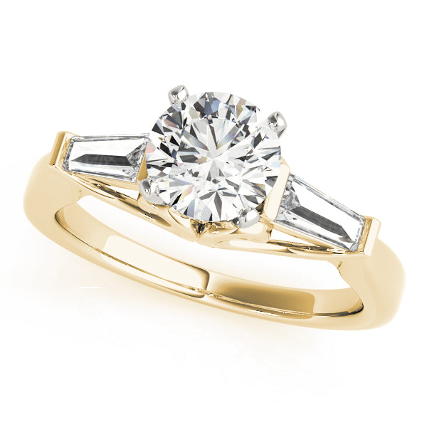 Signature Fancy Shape Baguette Round Diamond Engagement Ring in 10K/14K gold and platinum with certified lab-grown or natural diamonds