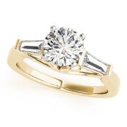 Signature Fancy Shape Baguette Round Diamond Engagement Ring in 10K/14K gold and platinum with certified lab-grown or natural diamonds