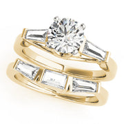 Signature Fancy Shape Baguette Round Diamond Engagement Ring in 10K/14K gold and platinum with certified lab-grown or natural diamonds