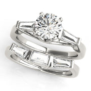 Signature Fancy Shape Baguette Round Diamond Engagement Ring in 10K/14K gold and platinum with certified lab-grown or natural diamonds