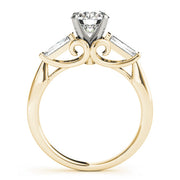 Signature Fancy Shape Baguette Round Diamond Engagement Ring in 10K/14K gold and platinum with certified lab-grown or natural diamonds