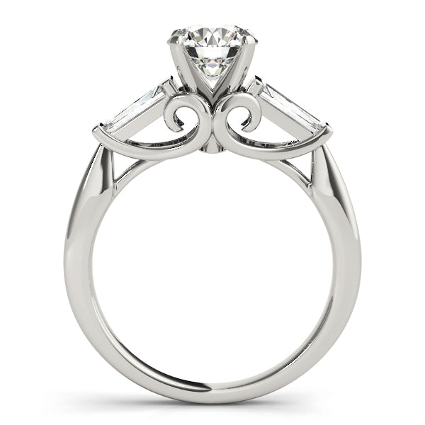 Signature Fancy Shape Baguette Round Diamond Engagement Ring in 10K/14K gold and platinum with certified lab-grown or natural diamonds