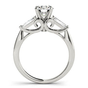 Signature Fancy Shape Baguette Round Diamond Engagement Ring in 10K/14K gold and platinum with certified lab-grown or natural diamonds