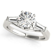 Signature Fancy Shape Baguette Round Diamond Engagement Ring in 10K/14K gold and platinum with certified lab-grown or natural diamonds