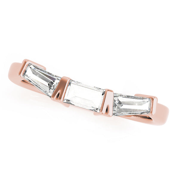 Bar Set Baguette Half Eternity Ring in Gold & Platinum
