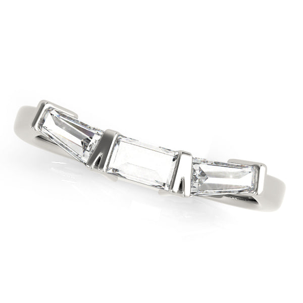 Bar Set Baguette Half Eternity Ring in Gold & Platinum
