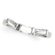 Bar Set Baguette Half Eternity Ring in Gold & Platinum