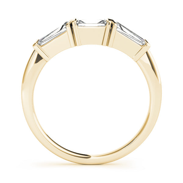 Bar Set Baguette Half Eternity Ring in Gold & Platinum
