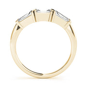 Bar Set Baguette Half Eternity Ring in Gold & Platinum