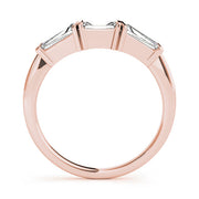 Bar Set Baguette Half Eternity Ring in Gold & Platinum