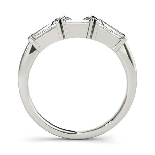 Bar Set Baguette Half Eternity Ring in Gold & Platinum