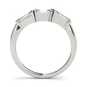 Bar Set Baguette Half Eternity Ring in Gold & Platinum