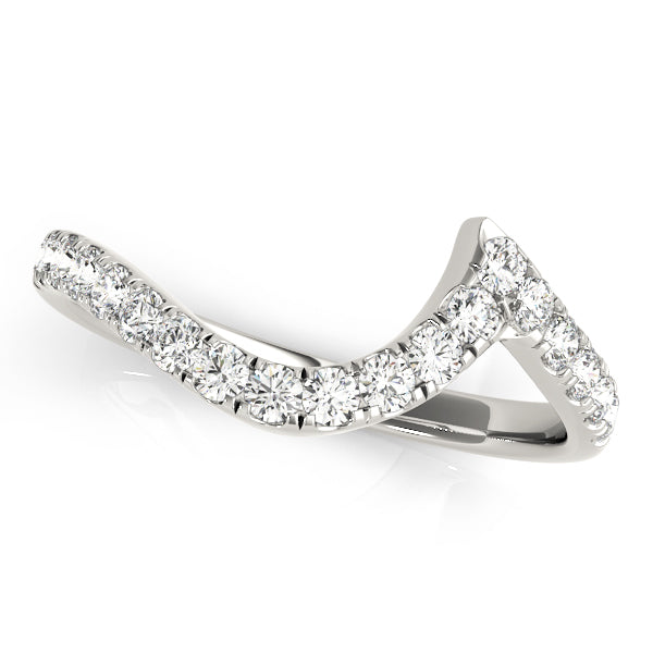 Curved Bands Half Eternity Ring in Gold & Platinum