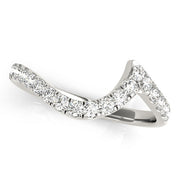 Curved Bands Half Eternity Ring in Gold & Platinum