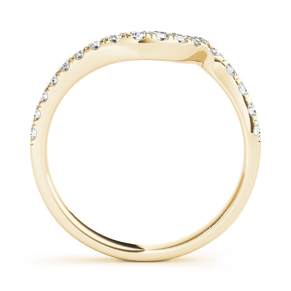 Curved Bands Half Eternity Ring in Gold & Platinum