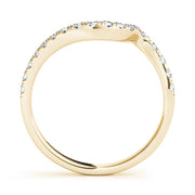 Curved Bands Half Eternity Ring in Gold & Platinum