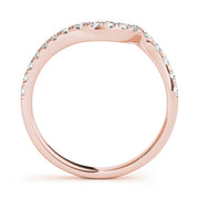 Curved Bands Half Eternity Ring in Gold & Platinum