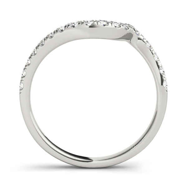 Curved Bands Half Eternity Ring in Gold & Platinum