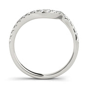 Curved Bands Half Eternity Ring in Gold & Platinum