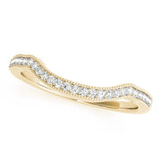 Curved Milgrain Half Eternity Ring in 10K/14K gold and platinum with certified lab-grown or natural diamonds