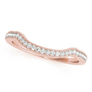 Curved Milgrain Half Eternity Ring in Gold & Platinum