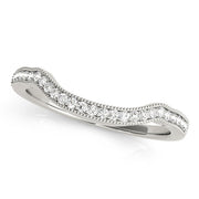 Curved Milgrain Half Eternity Ring in Gold & Platinum
