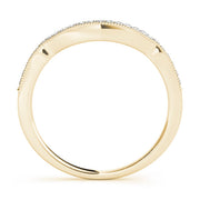 Curved Milgrain Half Eternity Ring in Gold & Platinum