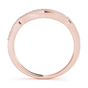 Curved Milgrain Half Eternity Ring in Gold & Platinum