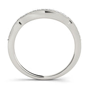 Curved Milgrain Half Eternity Ring in Gold & Platinum