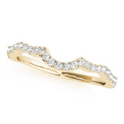 Split Prong Curved Half Eternity Ring in 10K/14K gold and platinum with certified lab-grown or natural diamonds