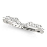 Split Prong Curved Half Eternity Ring in Gold & Platinum