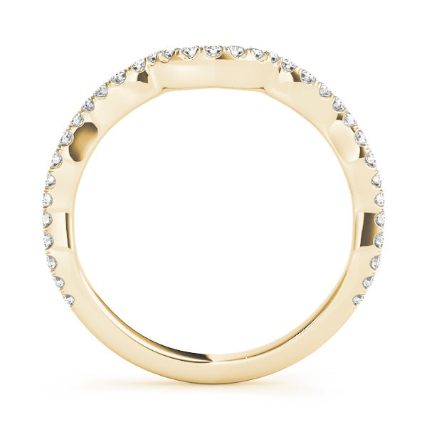 Split Prong Curved Half Eternity Ring in Gold & Platinum