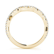 Split Prong Curved Half Eternity Ring in Gold & Platinum