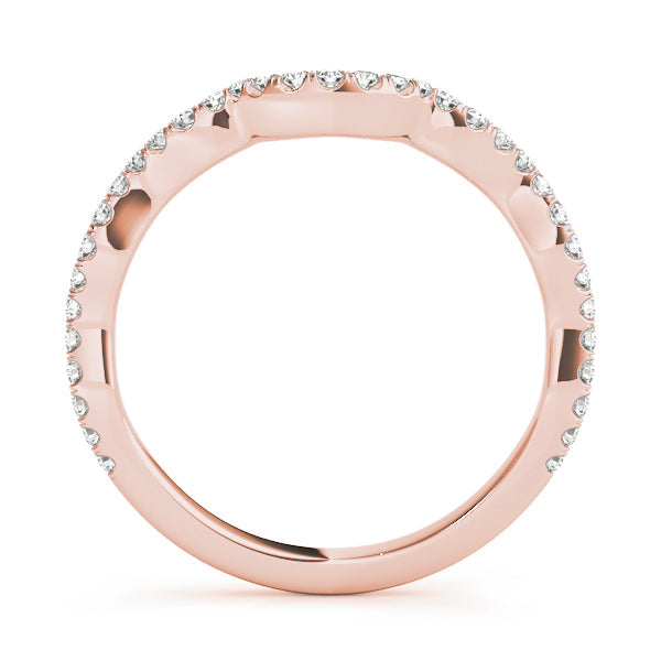Split Prong Curved Half Eternity Ring in Gold & Platinum