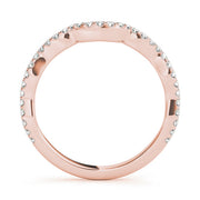 Split Prong Curved Half Eternity Ring in Gold & Platinum