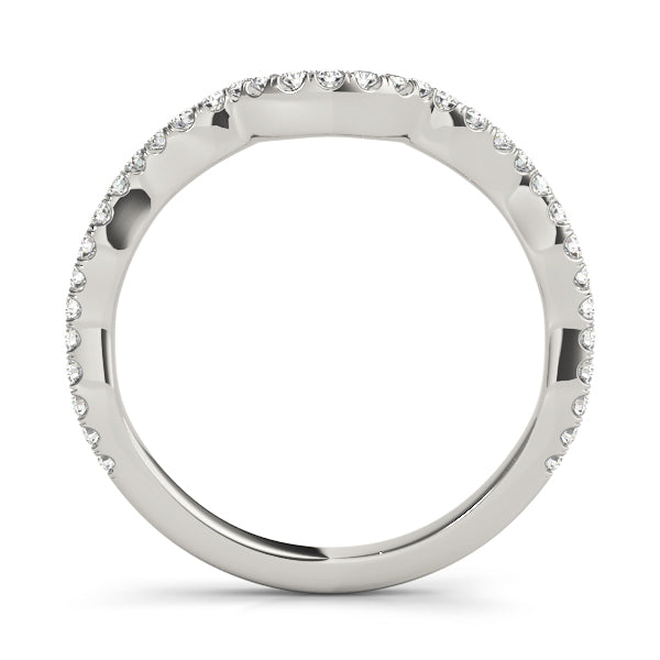 Split Prong Curved Half Eternity Ring in Gold & Platinum