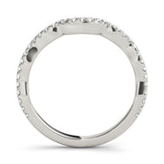 Split Prong Curved Half Eternity Ring in Gold & Platinum